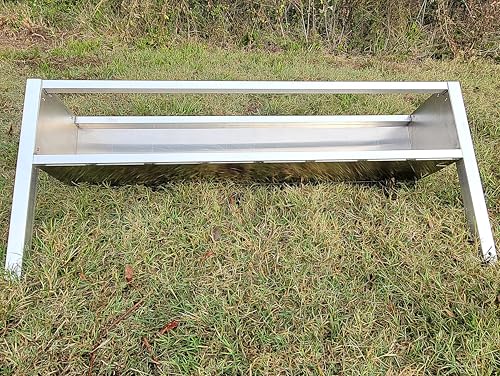 48 Inch 4 Ft Welded Aluminum Sheep & Goat V Trough Feeder with Anchors USA Made