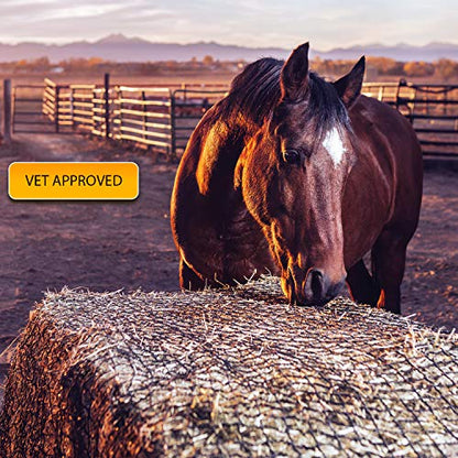Round Bale Hay Net Slow Feed - Durable Round Bale Feeder for Horses - American Made UV Resistant Nylon Net - Fits Round Bales 4x6-6x6 or Square Bales 3x3x8-4x4x8 with 1.75" Holes - size: 1 Pack