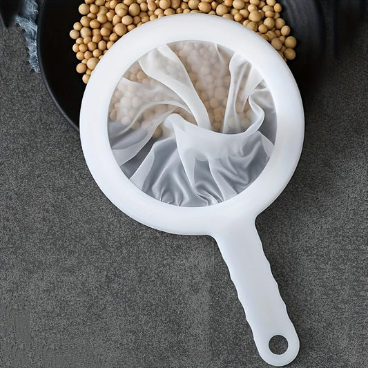 Fine Mesh Strainer Nylon Sieve With Handle Reusable Ergonomic Design For Coffee Soy Milk Yogurt Juice Filtering, White100Mesh - color: White100Mesh