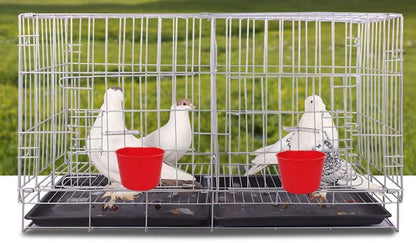 40 Pack Cage Cups Birds Feeders Seed Bowl Chicken Feeding Watering Dish Rabbit Water Food Hanging Wire Cages Box 8oz Coop Cups for Pet Parrot Parakeet Gamefowl Poultry Pigeon (Red) - size: 40PCS Red