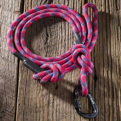 Embark Dog Leash - Heavy Duty Tough Nylon Training Lead for All Dog Breeds | Mountain Climbing Rope with Heavy Duty Locking Carabiner - Strong & Durable Nylon Pet Leash - 6 FT - Pink - color: Pink