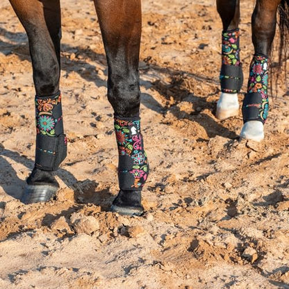 Classic Equine Legacy2 Support Boots, Front and Hind - color: Neon Flower, size: Small