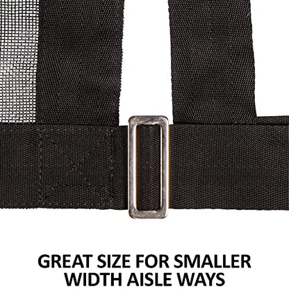 Dura-Tech Narrow Aisle Guard | Adjustable for Smaller Aisles | Durable Nylon Webbing | Maximum Airflow | Heavy-Duty Hardware | High Visibility