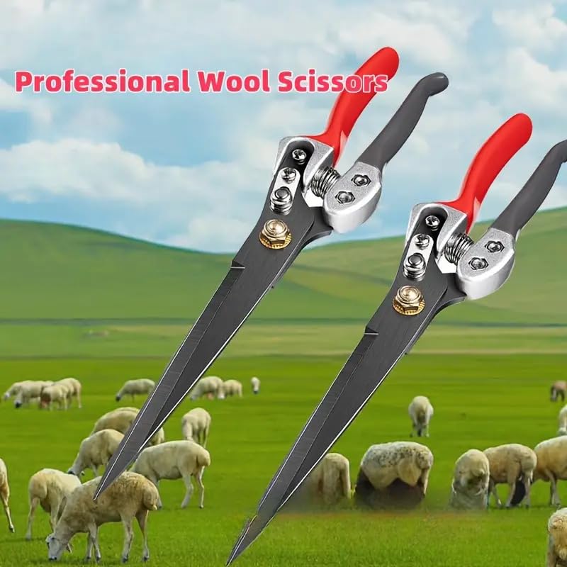 Multi-functional Spring Wool Shears with Safety Lock Save Effort Manual Trim Scissors for Pet Animals Cowhide Horse Hand Tools