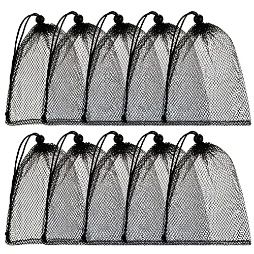 TecUnite 10 Pack Mesh Drawstring Bags for Laundry, 5.5 x 7.5 Inch, Black - color: Black, size: 5.5 x 7.5 Inch