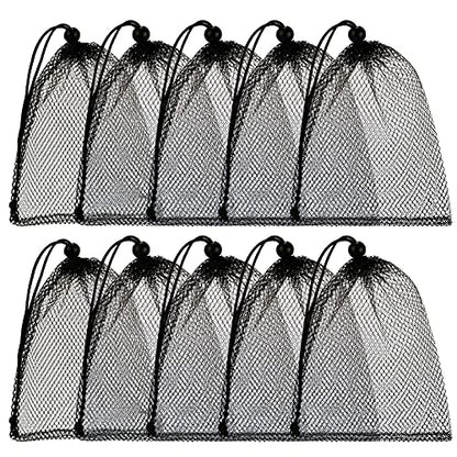 TecUnite 10 Pack Mesh Drawstring Bags for Laundry, 5.5 x 7.5 Inch, Black - color: Black, size: 5.5 x 7.5 Inch