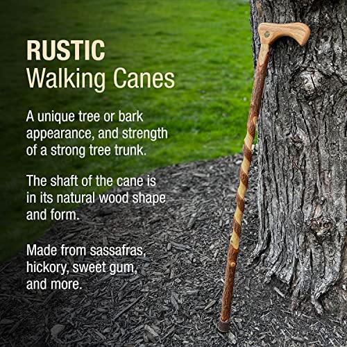 Brazos Wooden Walking Canes for Men and Women, Stable Walking Sticks for Seniors, Made in The USA - size: 37 Inch, style: Traditional Sassafras