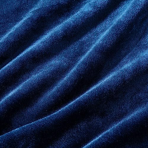 Berkshire Blanket Classic VelvetLoft® Solid Bed Blanket King Size, Lightweight Soft Fuzzy Plush Blanket for Bed and Couch, Dress Blues, 90x108 Inches - color: Dress Blues, size: King/Cal King