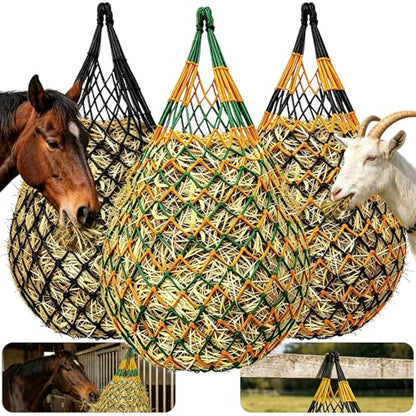 Hay Nets for Horses, 3-Pack Large-Capacity Hay Net for Horses Goats & Sheep