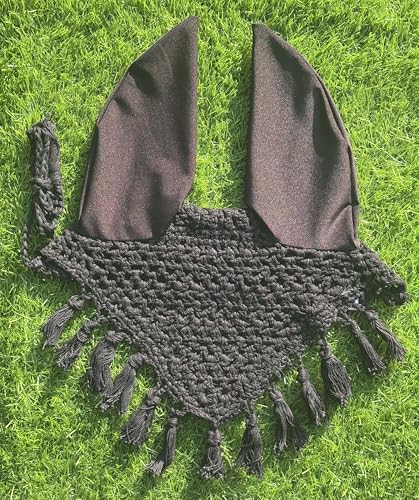 Elegant Tassels Horse Ear Bonnet, Fly Veil & Fly Mask – Fly Protection with Style and Comfort for Every Ride (COB) - size: COB