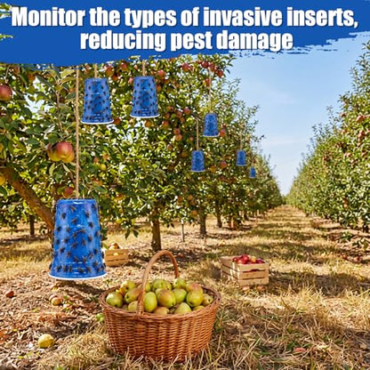 Sticky Coating Insect Trap, 8 Oz with Brush,Deer Fly Trap Kit | 12 Blue Plastic Cups, DIY Adhesive for Deer Flies Thrips Aphids, Reusable Barrier for Gardens Greenhouses Orchards - color: Blue Cup