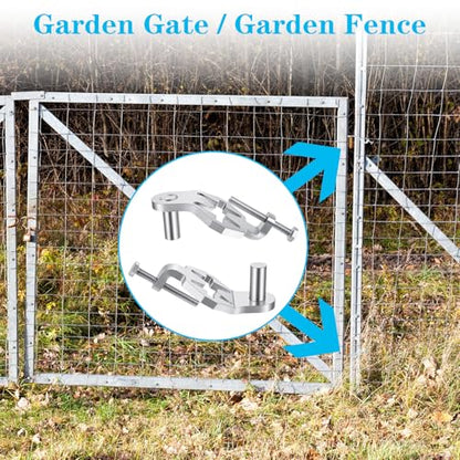 T-Post Gate Hinge Pins, Heavy Duty Gate Hanger,5/8 Inch, 2 Pack, for Farm Garden and Backyard Gates, Easy to Install