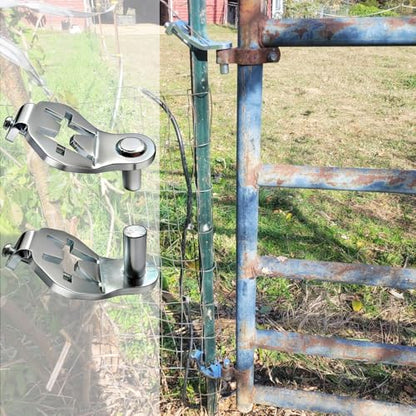 T-Post Gate Hinge Pins - Heavy Duty Gate Hanger, Hang a gate from a Metal T Post for Farm, Garden & Backyard, Easy to Install - size: 2Pcs Hinge Pins