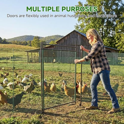 DoCred Non Electric Fence Gate, 31.5" W x 45.7" H Poultry Fence Mesh Door - size: 31.5" W x 45.7" H