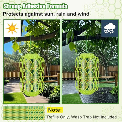 Qualirey 20 Pack Wasp Trap Refills, Fits Most Wasp Sticky Trap, 12" x 8.6"