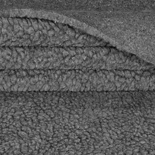 Heavy Duty Sherpa Sheep Skin 60" Wide - 21oz per Yard, 7.7mm Sold by The Yard (Gray with Black Floss) - color: Gray With Black Floss, size: Heavy Duty Sherpa