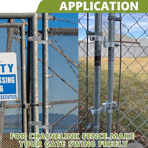 1-3/8" x 1-3/8" Chain Link Fence Gate Post Hinge Kit, Set of 4, Galvanized Steel Chain Link Gate Hinge with 4 Pcs Female Hinges and 4 Pcs Male Post Hinges, Bolts & Nuts Included - size: 1-3/8" x 1-3/8"(4 Pack)