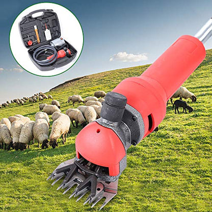 TFCFL Professional Sheep Shears 750W, Farm Electric Clippers for Goats, Alpaca, Llamas, Horse, Cattle, Large Dog Farm Livestock, Heavy Duty Potable Animal Hair Fur Grooming Cutter (Red) (750W)