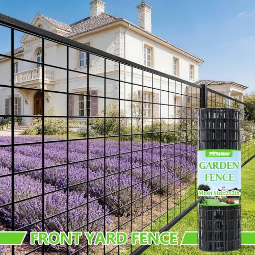 Black PVC Coated Welded Wire Fencing,2"x2" 16 Gauge,72inch H x 100ft L Garden Wire Fence Roll,2/3/4/5/6ft Tall x 50/100 ft Long Vinyl Coating Metal Wire Mesh for Yard,Farm,Dog,Vegetable Protection - color: Black, size: 2"x2" 72inx100ft
