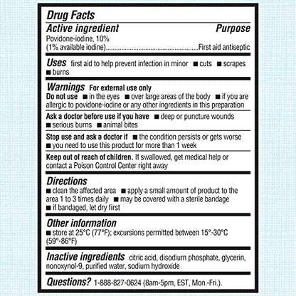 Betadine Antiseptic Povidone Iodine Solution 8 Fl Oz, 2 Pack - size: 8 Fl Oz (Pack of 2)