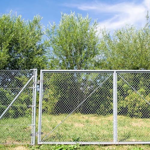 Insaga 2 Pack 1-3/8" Heavy Duty Chain Link Fence Gate Hinges, 304 Stainless Steel T-Post & Pipe Gate Hinge Kit with Frame and Post Brackets, Bolts & Nuts Included for Farm, Cattle, and Chain Link Gate - color: Lightweight, size: 1-3/8''-2Pack