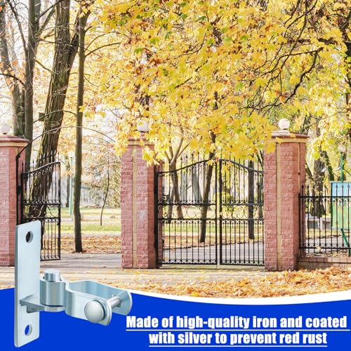 Dunzy 4 Pcs 1-3/8" Heavy Duty Wall Mount Gate Hinge Chain Link Gate Hinge with 5/8'' Pin Pipe Fence Pressed Steel Chain Link Fence Frame Outdoor Hardware