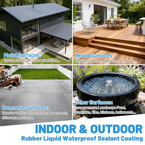 Rubber Liquid Waterproof Sealant, Waterproof Patch Seal Sealer Cloud Gray