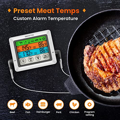 SMARTRO ST54 Dual Probe Digital Meat Thermometer with Timer Mode