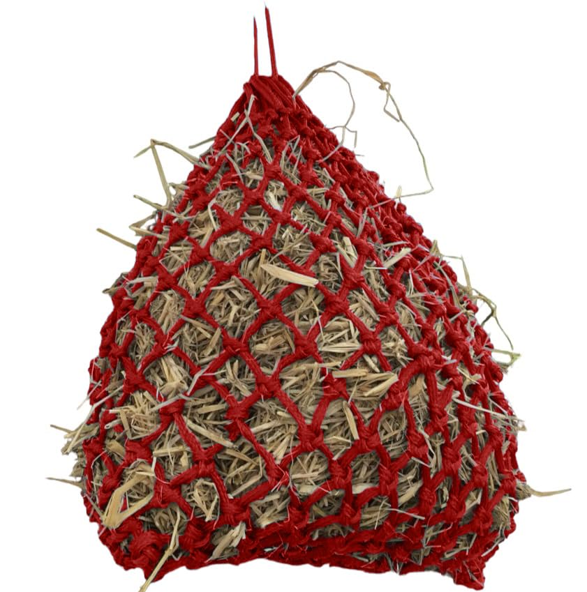 Majestic Ally 2”x2” Holes Highly Durable Very Sturdy 36" Hay Net with for Horses, Goat etc. - color: Red