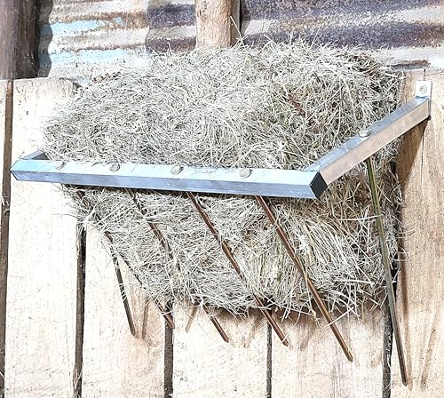 24 Inch Wall Mounted Sheep & Goat Two Flake Hay Feeder USA Texas Made Quality Aluminum