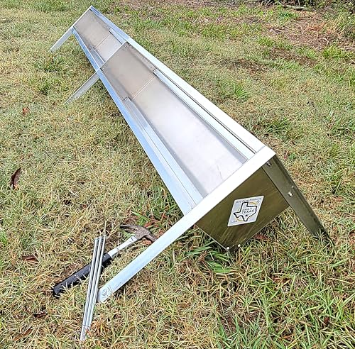 96 Inch 8 Ft Welded Aluminum Sheep & Goat V Trough Feeder with Anchors USA Made