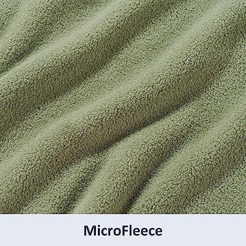 Berkshire Blanket Microfleece King Size Bed Blanket Dark Sage Green, Lightweight Soft Breathable Plush Micro Fleece Blanket for Bed Couch Sofa, 90x108 Inches - color: Dark Sage Green, size: King/Cal King