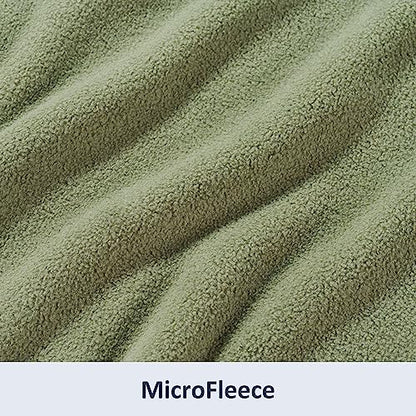 Berkshire Blanket Microfleece Twin Size Bed Blanket Dark Sage Green,Lightweight Soft Breathable Plush Micro Fleece Blanket for Bed Couch Sofa,60x92 Inches - color: Dark Sage Green, size: Twin/Twin XL