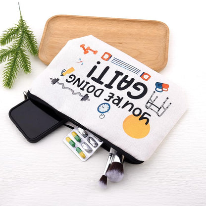 Funny Physical Therapy Gifts for Women Pt Occupational Therapist Graduation Gifts for Physical Therapist Students Assistant You're Doing Gait Make up Cosmetic Toiletry Bags Pouches - color: Doing Gait