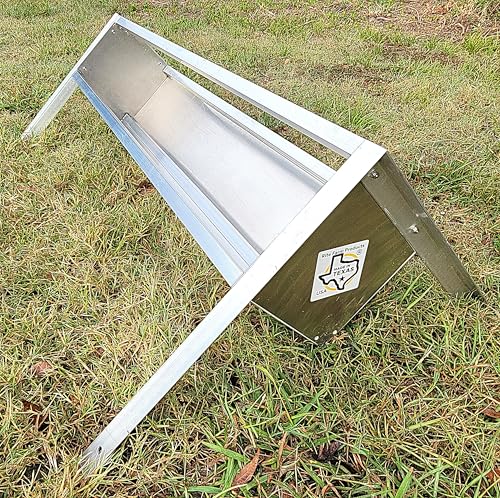 48 Inch 4 Ft Welded Aluminum Sheep & Goat V Trough Feeder with Anchors USA Made