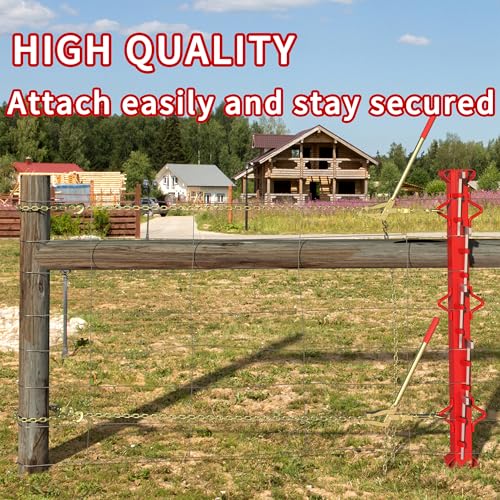 Fence Stretcher Tool Chain Link Fence Bar Puller, Heavy Duty Steel 19.7ft Chain Strainer Wire Tensioner, Barbed Wire Fence Tensioner and Repair Tool, Capacity 2200 lbs (2 Pack)