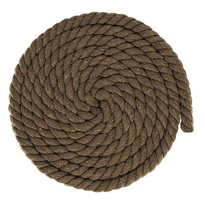 Super Soft 3 Strand Twisted Cotton Rope (Brown, 1/2 Inch x 10 Feet) - color: Brown, size: 10 Feet X 1/2 Inch