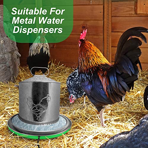 Riakrum Chicken Heated Water Base 110v 38w, 8.3 x 8.3 Inches, Green | Heated Waterer Base for Poultry, Surface Temp Reaches 140 Fahrenheit, Prevents Water Freezing in Cold Winter Weather - color: Green, size: 8.3 x 8.3 Inches