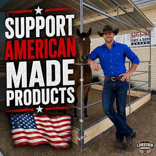 Wood Panel Clamps – Made in USA, 1-5/8” Corral Panels, Attach Lumber to Horse Stalls & Round Pens, 8-Pack