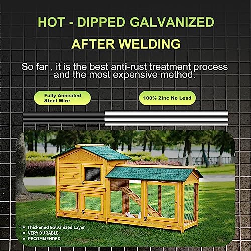 Hardware Cloth 16'' x 30' 1/4 in Galvanized Wire Mesh Roll (23 GA) Chicken Wire Fence Roll for Chicken Pen/coop Fences, Screen mesh, Rabbit/Snake Fences, Poultry enclosures, Handicraft Making, etc. - size: 16In x 30Ft
