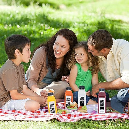 Fhxtcygj 35pcs 16oz Plastic Bottles with Caps, Juice Container with Lids - color: 35pcs 16oz