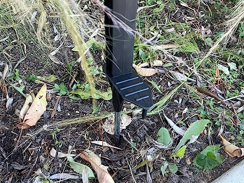 Sandbaggy 4 ft Plastic Step in Electric Fence Posts - UV Resistant - Temporary or Semi-Permanent Fencing for Livestock, Grazing, Gardening - Lightweight, Adjustable Height (4 ft, Black, 10)
