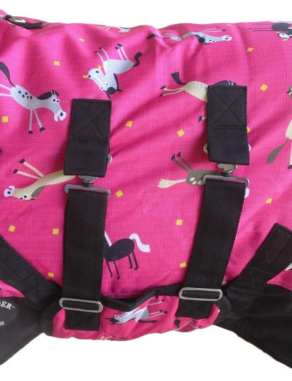 CHALLENGER 1200D Miniature Weanling Donkey Pony Horse Foal Winter Blanket - color: Pink Pony, size: 58 inches