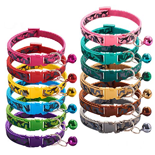 Love Dream Puppy ID Collars for Litter-12pcs Soft Nylon Whelping Collar Set - color: Camo, size: Medium(9.8 Inch -15.7 Inch )