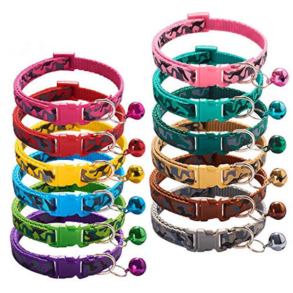 Love Dream Puppy ID Collars for Litter-12pcs Soft Nylon Whelping Collar Set - color: Camo, size: Medium(9.8 Inch -15.7 Inch )