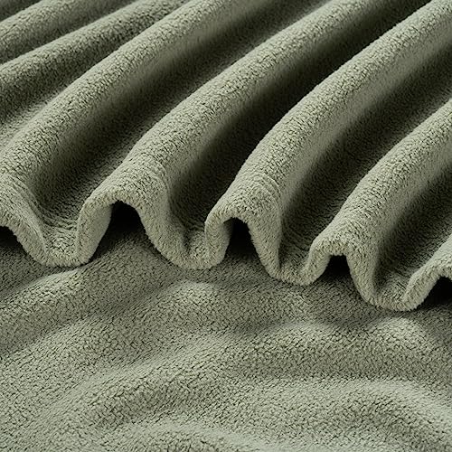 Berkshire Blanket Microfleece King Size Bed Blanket Dark Sage Green, Lightweight Soft Breathable Plush Micro Fleece Blanket for Bed Couch Sofa, 90x108 Inches - color: Dark Sage Green, size: King/Cal King