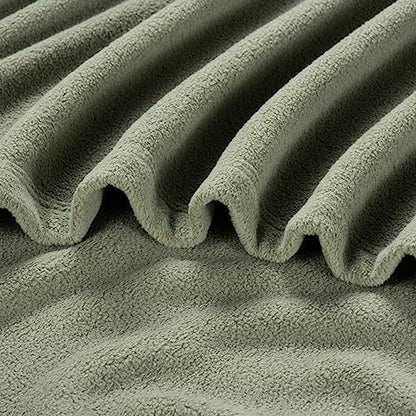 Berkshire Blanket Microfleece King Size Bed Blanket Dark Sage Green, Lightweight Soft Breathable Plush Micro Fleece Blanket for Bed Couch Sofa, 90x108 Inches - color: Dark Sage Green, size: King/Cal King