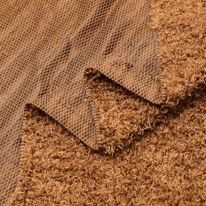 Surf turtle Brown Curly Teddy Fleece Faux Fur Fabric 36" x 59" - color: Brown, size: 36 x 59 inches
