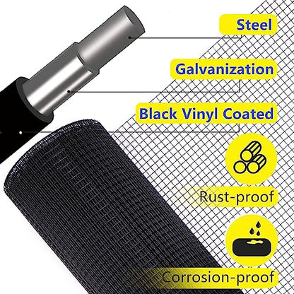 Black PVC Coated 1/4" Hardware Cloth 48"x50' 23G Chicken Wire Fencing - size: New 1/4inch 48''×50'
