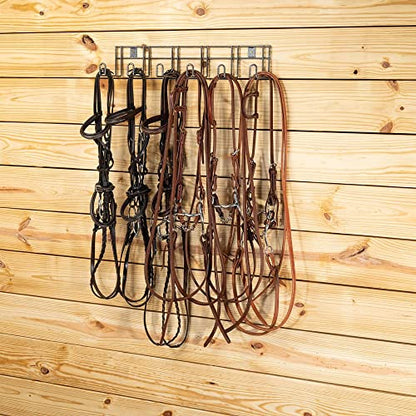 EASY-UP Pro 6 Hook Long Arm Tack Rack | Essential for Horse Stables | Space-Saving Design | Versatile 6-Hook Configuration | Long 4.5" Hooks | Rust-Resistant Finish